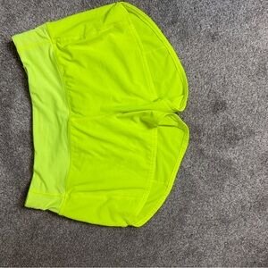 Lululemon Speed Up Mid Rise Lined Short 4inches Highlight Yellow